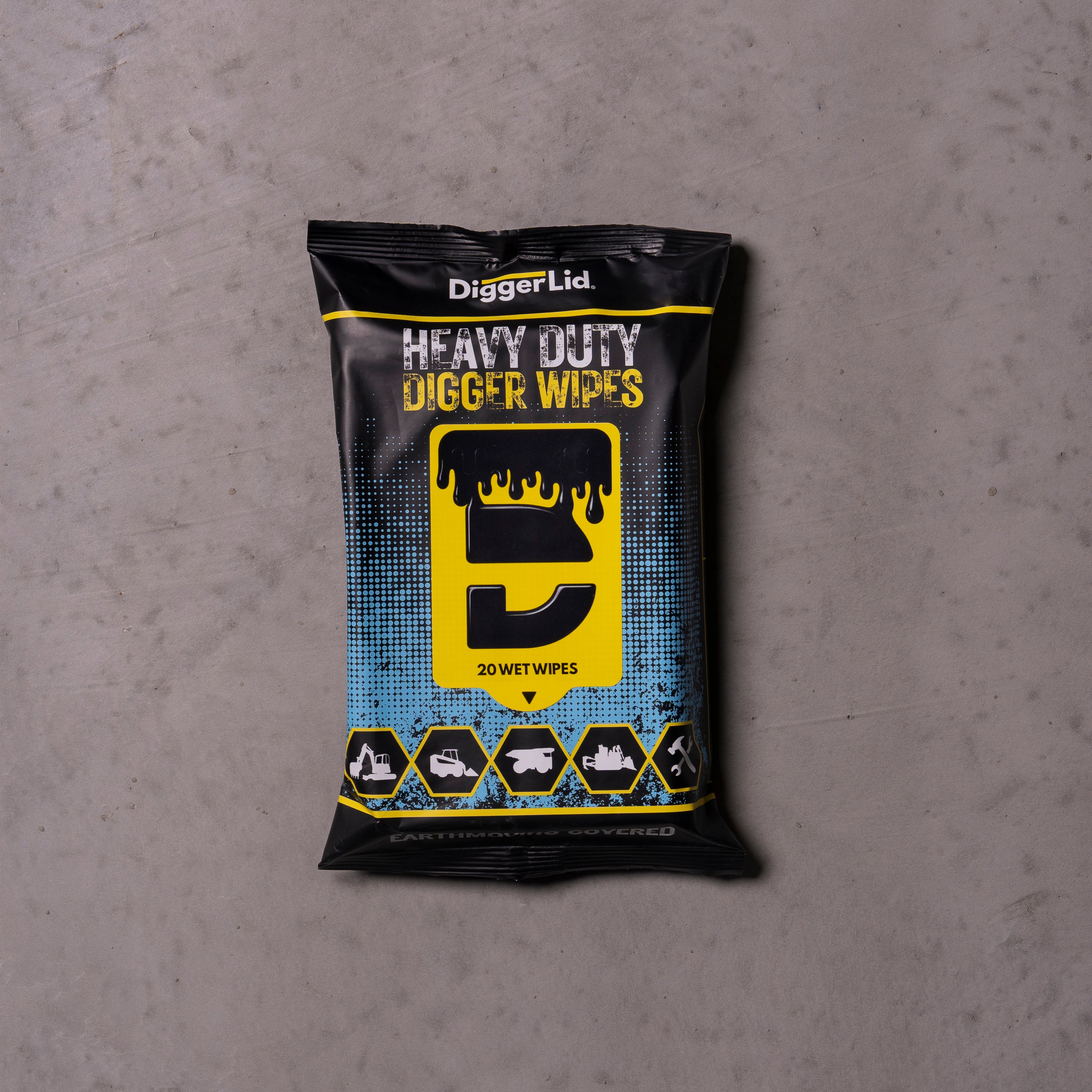 DiggerLid Heavy Duty Digger Wipes 20-pack